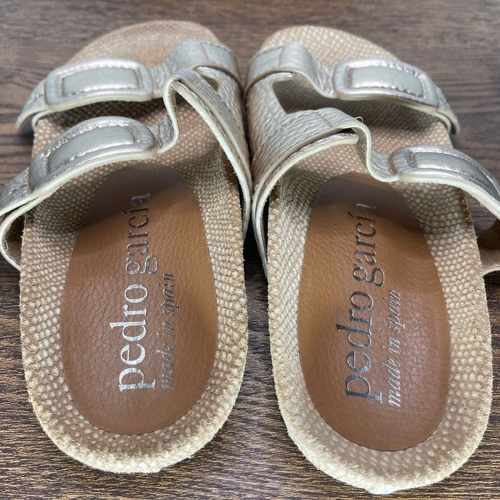 Pedro GARCIA Arielle Snake & Croc Embossed Buckle Slide Sandal In Hazelnut - Picture 5 of 14